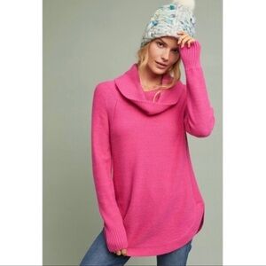 Moth Bright Pink Tunic Brenta Cowl Neck Sweater